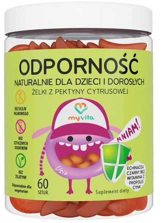 MYVITA Odporność  Żelki z pektyny cytrusowej naturalne dla dzieci i dorosłych 60 sztuk