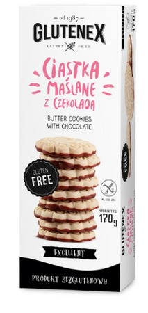 GLUTENEX Ciastka maślane z czekoladą bezglutenowe 170g
