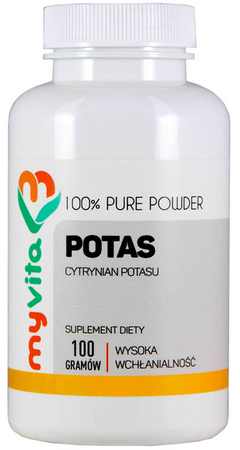 MyVita Potas wysoka wchłanialność bez dodatków proszek 100g