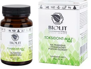 BIOLIT Toksidont maj plus  Na trawienie i prawidłowy poziom glukozy 75ml
