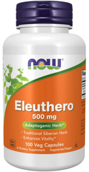 NOW Foods Eleuthero Adaptogenic Herb Żeń-szeń syberyjski 500mg 100 kapsułek