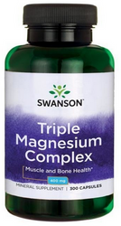 Swanson Triple Magnesium Complex magnez 400mg 300 kapsułek
