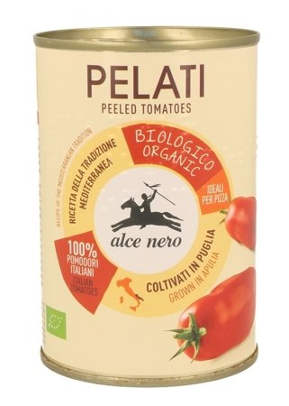 ALCE NERO Pomidory Pelati bez skóry w puszce BIO 400g
