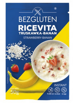 BEZGLUTEN  Ricevita truskawka-banan bezglutenowa 50g