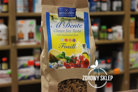 Bezgluten Al Dente Fusilli makaron świderki z mąką gryczaną bezglutenowy 300g