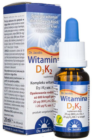 Dr. Jacob's Witamina D3+K2 MK-7 krople 20ml