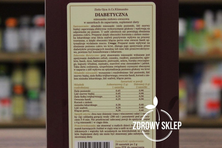 Klimuszko DIABETYCZNA mieszanka ziołowo-owocowa do zaparzenia 20 saszetek