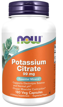 Now Foods Potassium Citrate Cytrynian potasu 99mg 180 kapsułek