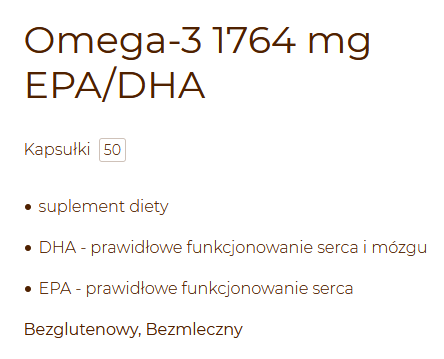Solgar Omega-3 1764 mg EPA/DHA koncentrat 50 kapsułek