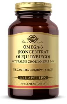 Solgar Omega-3 Naturalne źródło EPA i DHA koncentrat 60 kapsułek