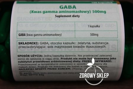 Swanson GABA kwas gamma-aminomasłowy 500mg 100 kapsułek