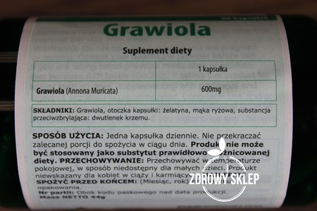 Swanson Graviola flaszowiec miękkociernisty 530mg 60 kapsułek