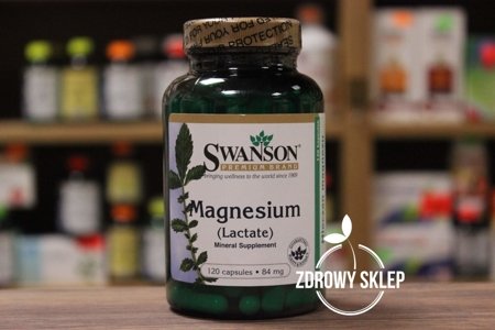 Swanson Magnesium Lactate mleczan magnezu 84mg 120 kapsułek