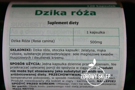 Swanson Rose Hips dzika róża 500mg 120 kapsułek