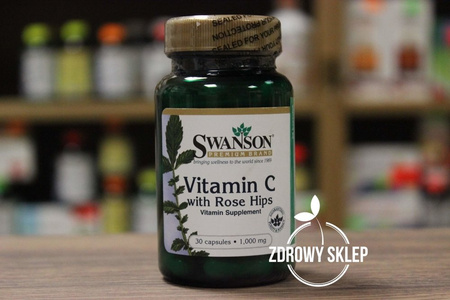 Swanson Vitamin C Rose Hips witamina z dziką różą 1000mg 30 kapsułek