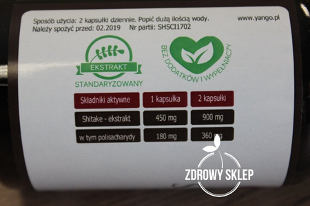 YANGO ekstrakt z grzyba SHITAKE 450mg 90 kapsułek