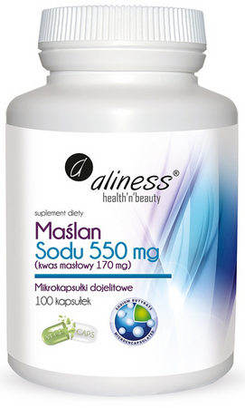 aliness Maślan Sodu 550 mg (Kwas masłowy 170 mg) 100 kapsułek