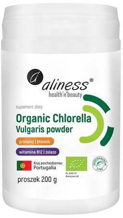 aliness Organic chlorella vulgaris proszek 200g