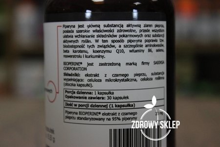 kenayAG Piperyna BioPerine 95% ekstrakt 20mg 30 kapsułek